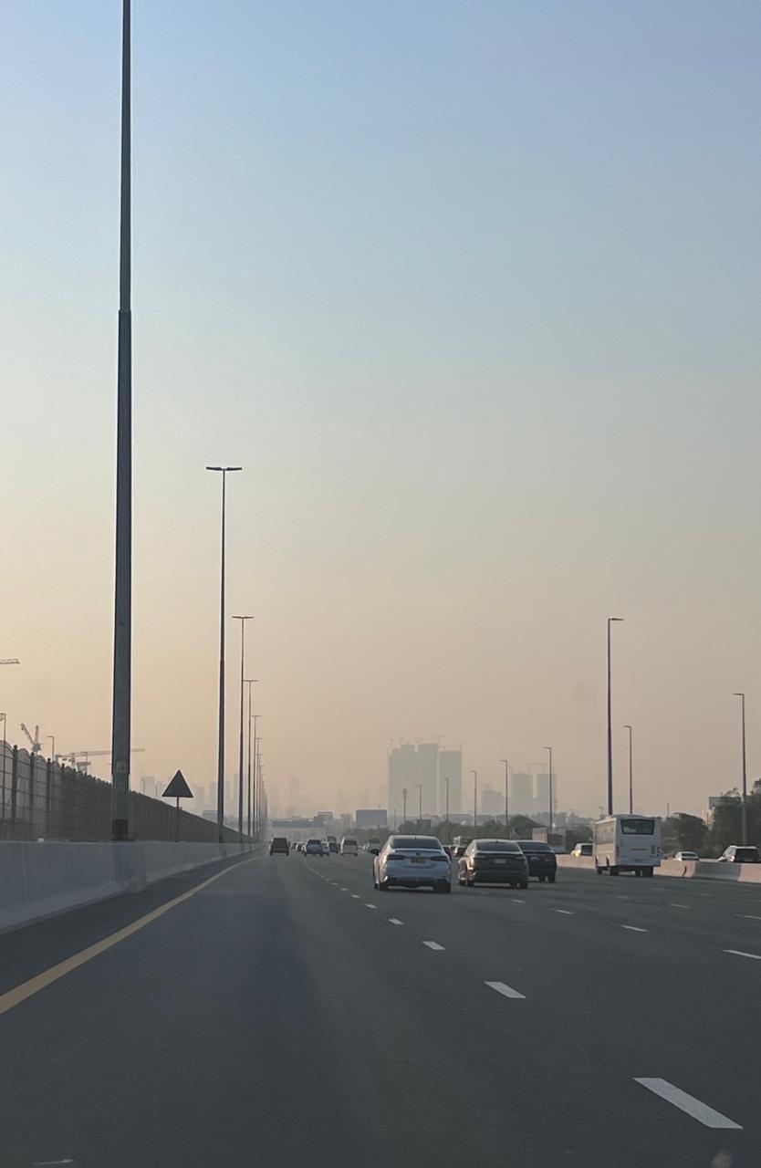 A road in Dubai seen at eye level